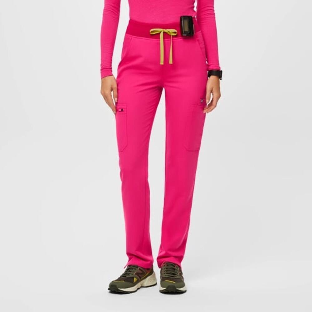 Figs Shocking Pink Yola High-Rise Scrub Pant